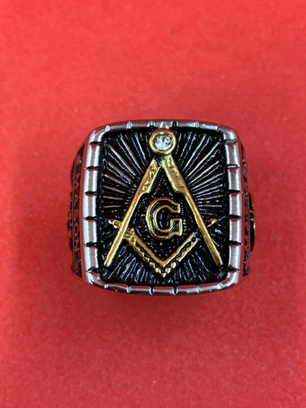 Buy Masonic Ring Master Mason Gold Tone Stainless Steel Masonic Ring for Men - Image 4