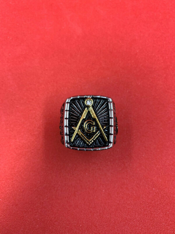 Buy Masonic Ring Master Mason Gold Tone Stainless Steel Masonic Ring for Men - Image 5