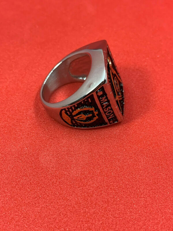 Buy Masonic Ring Master Mason Gold Tone Stainless Steel Masonic Ring for Men - Image 6