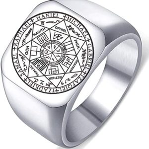 Brand: Dacai Dacai The Seals of The Seven Archangels Protection Amulet Seal Solomon Kabbalah Mens Womens Stainless Steel Polished Ring