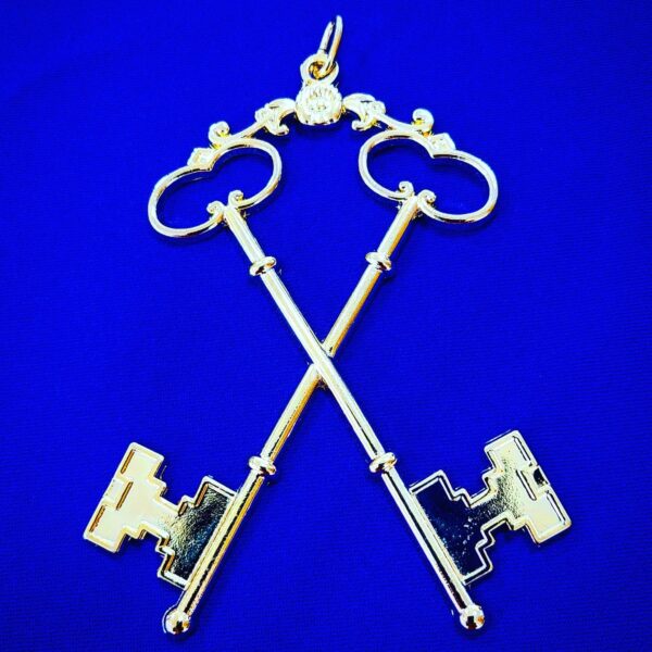 Masonic Necklace Treasurer Keys Gold Freemason Mason
