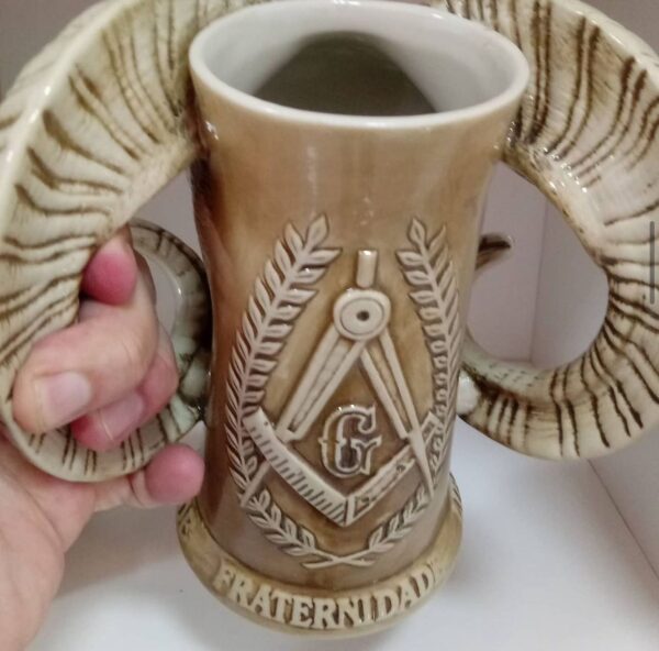 BUY 1994 MASONIC GOAT STEIN MUG LIMITED EDITION RIO NEGRINHO MASONS OF BRAZIL