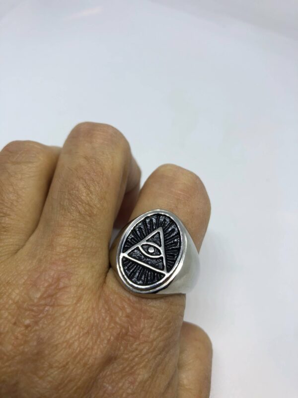 Comprar Anillo Ojo Illuminati Masón EGIPCIO Antiguo Vintage Metafísico - Image 4