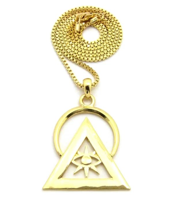 Buy gold-plated Illuminati necklace online - Image 4