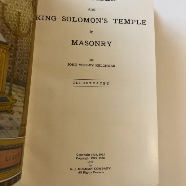 Masonic Illustrated Edition Temple The Holy Bible The Great Light in Mid-Century Blue Masonry with Masonic Ring - Image 4