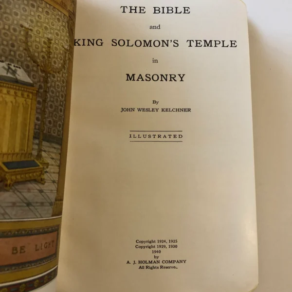 Masonic Illustrated Edition Temple The Holy Bible The Great Light in Mid-Century Blue Masonry with Masonic Ring - Image 5