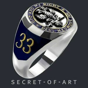 Masonic Ring Silver 925 Scottish Rite Deus