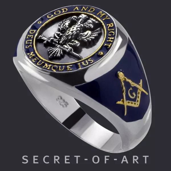 Masonic Ring Silver 925 Scottish Rite Deus - Image 5