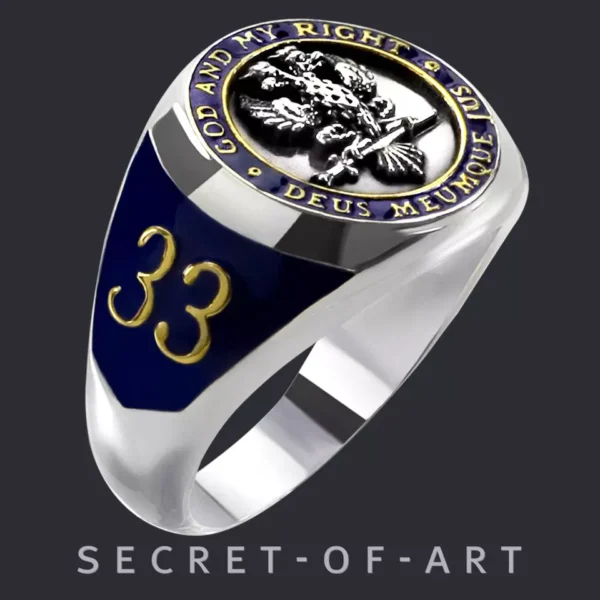 Masonic Ring Silver 925 Scottish Rite Deus - Image 4